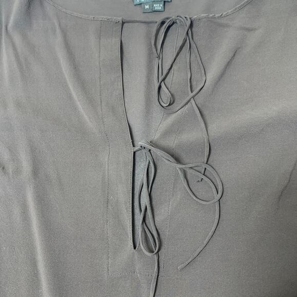 THEORY Black Long Sleeve Sheer Silk Blouse Medium - Picture 4 of 9